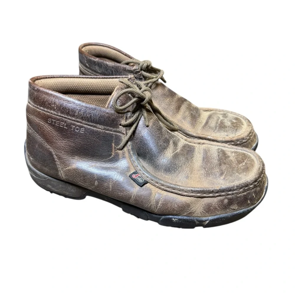 👢 Justin 235 Cappie Steel Toe Chukka Boots Brown Men’s 8M ✨‎